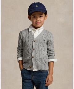 POLO RALPH LAUREN / ポロ ラルフ ローレン カーディガン・ボレロ | (ボーイズ 2才～7才)ケーブルニット コットン Vネック カーディガン
