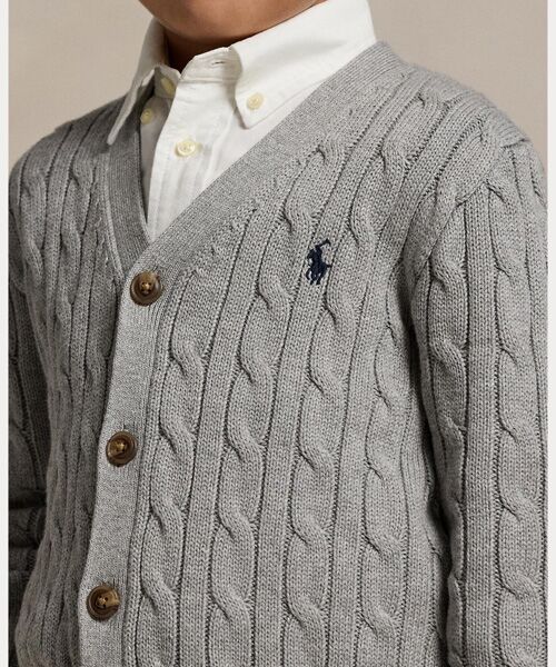 POLO RALPH LAUREN / ポロ ラルフ ローレン カーディガン・ボレロ | (ボーイズ 2才~7才)ケーブルニット コットン Vネック カーディガン | 詳細4
