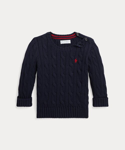 POLO RALPH LAUREN/ポロ ラルフ ローレン (ベビー)ケーブルニット コットン セーター 410ネイビー 24M POLO RALPH LAUREN/ポロ ラルフ ローレン (ベビー)ケーブルニット コットン セーター 410ネイビー 24M