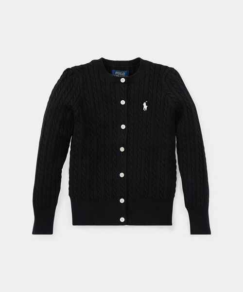 POLO RALPH LAUREN / ポロ ラルフ ローレン カーディガン・ボレロ | (ガールズ 2才~6才)ミニ ケーブル コットン カーディガン(001ブラック)