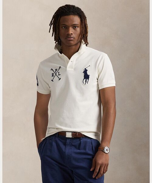 Ralph Lauren ポロシャツ big pony カスタム スリム フィット Big Pony メッシュ ポロシャツ