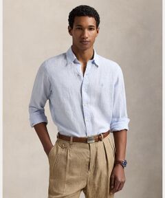 ♡美品♡ポロラルフローレン　リネン　オーバーサイズ　ストライプ　M~L相当 オーバーサイズ フィット ストライプド リネン シャツ | ラルフ
