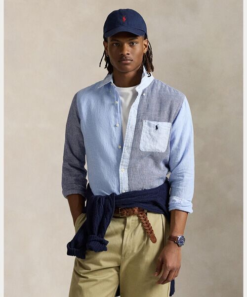 POLO RALPH LAUREN/ポロ ラルフ ローレン クラシック フィット リネン ファン シャツ 400ブルー S POLO RALPH LAUREN/ポロ ラルフ ローレン クラシック フィット リネン ファン シャツ 400ブルー S