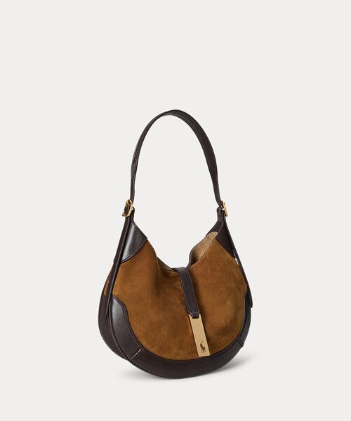 ポロラルフローレン ボストンバッグ ショルダー 付き レザー Polo ID スエードレザー スモール ショルダー バッグ