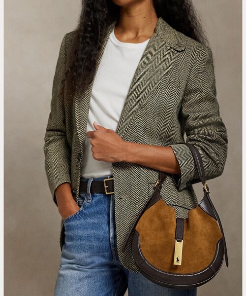 POLO RALPH LAUREN / ポロ ラルフ ローレン ショルダーバッグ | Polo ID スエードレザー スモール ショルダー バッグ | 詳細5