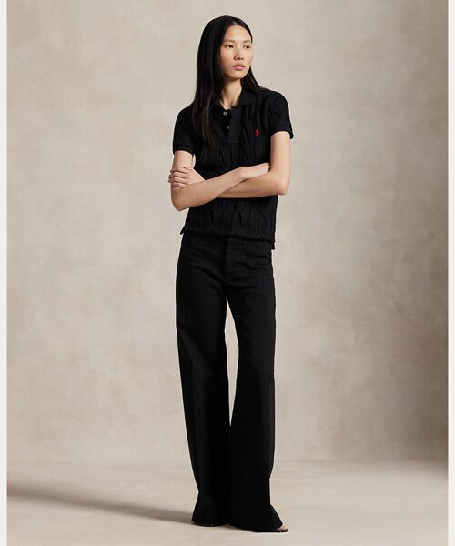 POLO RALPH LAUREN / ポロ ラルフ ローレン ポロシャツ | ケーブルニット コットン ポロシャツ | 詳細2