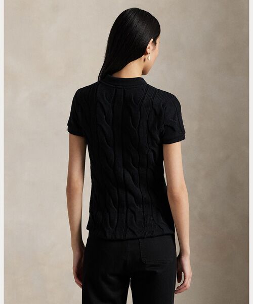 POLO RALPH LAUREN / ポロ ラルフ ローレン ポロシャツ | ケーブルニット コットン ポロシャツ | 詳細3