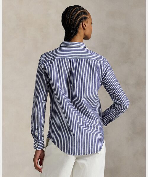新品　RALPH LAUREN ラルフローレン　ストライプ　リネン　パンツ　2 POLO RALPH LAUREN（ポロ ラルフ ローレン）の「ピンストライプ