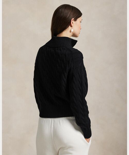 POLO RALPH LAUREN / ポロ ラルフ ローレン ニット・セーター | ケーブルニット コットン クォータージップ セーター | 詳細3