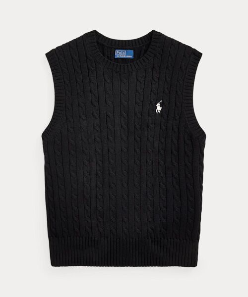 POLO RALPH LAUREN / ポロ ラルフ ローレン ベスト | ケーブルニット コットン セーター ベスト | 詳細1