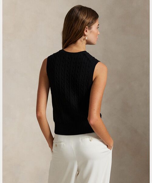 POLO RALPH LAUREN / ポロ ラルフ ローレン ベスト | ケーブルニット コットン セーター ベスト | 詳細3