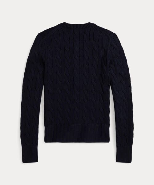 POLO ポロ ラルフローレン カーディガン ニット ケーブル ブラック 黒 M ケーブルニット コットン クルーネック カーディガン