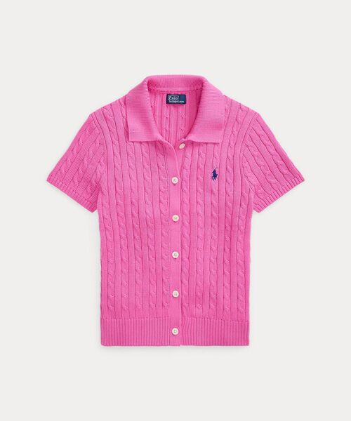 POLO RALPH LAUREN / ポロ ラルフ ローレン カーディガン・ボレロ | ケーブル コットン ショートスリーブ Polo カーディガン | 詳細1