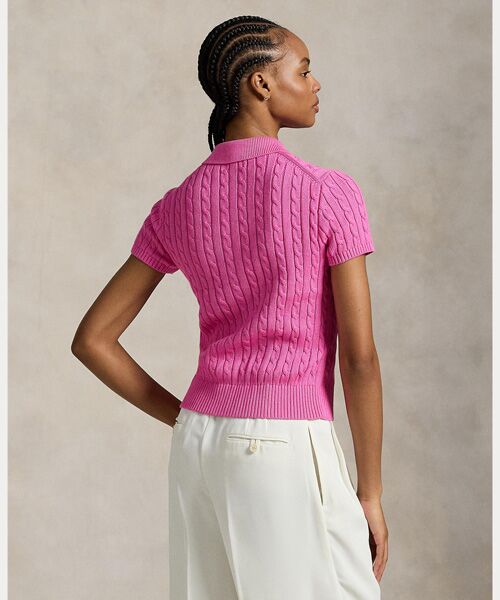 POLO RALPH LAUREN / ポロ ラルフ ローレン カーディガン・ボレロ | ケーブル コットン ショートスリーブ Polo カーディガン | 詳細3