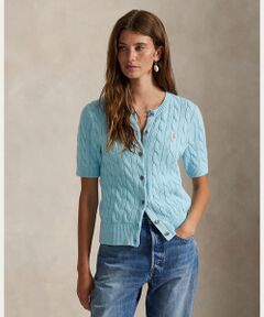 POLO RALPH LAUREN / ポロ ラルフ ローレン カーディガン・ボレロ | ケーブルニット コットン ショートスリーブ カーディガン