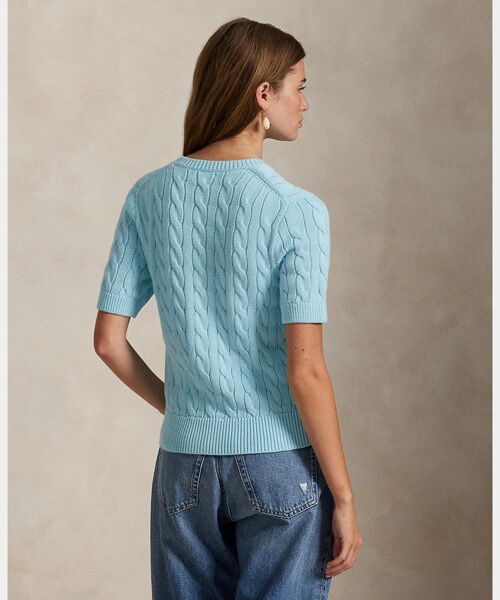 POLO RALPH LAUREN / ポロ ラルフ ローレン カーディガン・ボレロ | ケーブルニット コットン ショートスリーブ カーディガン | 詳細3