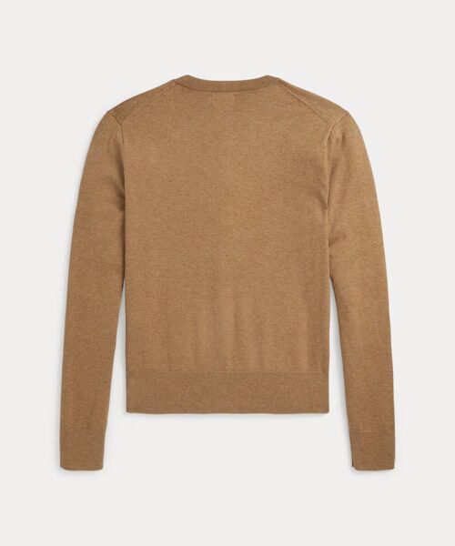 POLO RALPHLAURENブラウンコットンクルーネックカーディガンXL新品 POLO RALPHLAURENブラウンコットンクルーネックカーディガンXL