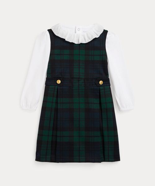 POLO RALPH LAUREN/ポロ ラルフ ローレン (ベビー)コットン ボディスーツ&チェック ポンチ ドレス セット 999マルチカラー 12M POLO RALPH LAUREN/ポロ ラルフ ローレン (ベビー)コットン ボディスーツ&チェック ポンチ ドレス セット 999マルチカラー 12M