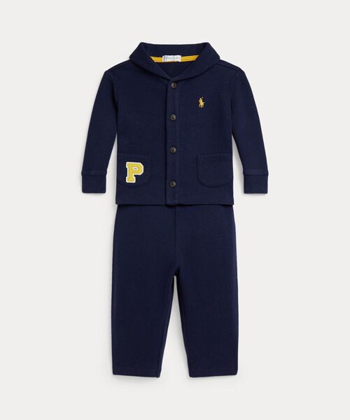 POLO RALPH LAUREN/ポロ ラルフ ローレン (ベビー)エステートリブ レター ジャケット&パンツ セット 410ネイビー 18M POLO RALPH LAUREN/ポロ ラルフ ローレン (ベビー)エステートリブ レター ジャケット&パンツ セット 410ネイビー 18M
