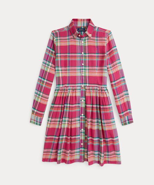 POLO RALPH LAUREN / ポロ ラルフ ローレン ミニ丈・ひざ丈ワンピース | (ガールズ 7才～16才)チェック コットン マドラス シャツドレス | 詳細1