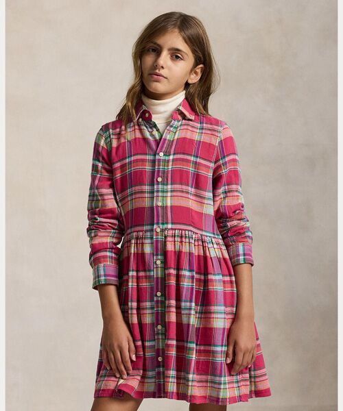 POLO RALPH LAUREN / ポロ ラルフ ローレン ミニ丈・ひざ丈ワンピース | (ガールズ 7才～16才)チェック コットン マドラス シャツドレス | 詳細3