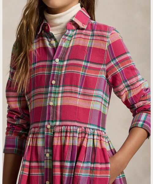 POLO RALPH LAUREN / ポロ ラルフ ローレン ミニ丈・ひざ丈ワンピース | (ガールズ 7才～16才)チェック コットン マドラス シャツドレス | 詳細4