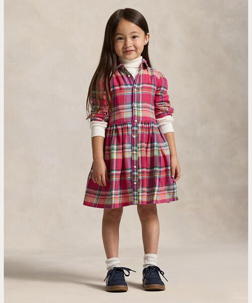 POLO RALPH LAUREN/ポロ ラルフ ローレン (ガールズ 2才~6才)チェック コットン マドラス シャツドレス 999マルチカラー 4 POLO RALPH LAUREN/ポロ ラルフ ローレン (ガールズ 2才~6才)チェック コットン マドラス シャツドレス 999マルチカラー 4