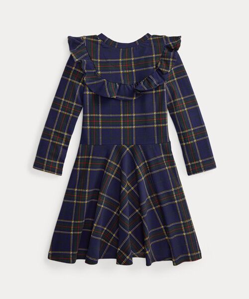 POLO RALPH LAUREN / ポロ ラルフ ローレン ミニ丈・ひざ丈ワンピース | (ガールズ 2才～6才)チェック フリル ストレッチ ジャージー ドレス | 詳細1