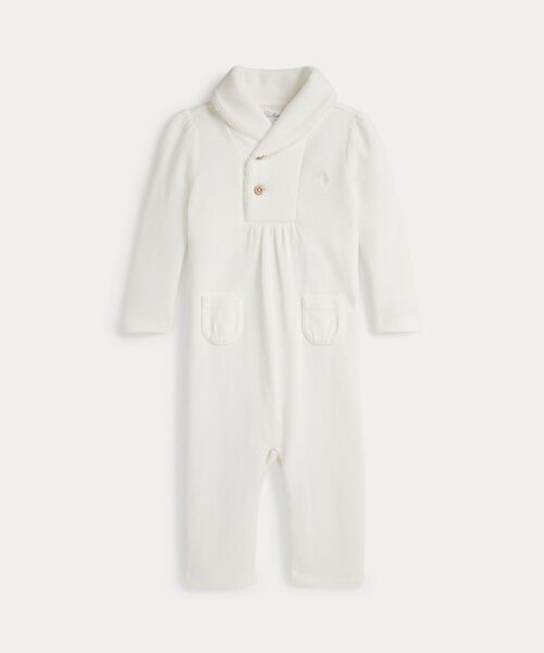POLO RALPH LAUREN/ポロ ラルフ ローレン (ベビー)エステートリブ ショールカラー カバーオール 100ホワイト 6M