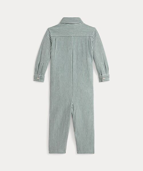 POLO RALPH LAUREN / ポロ ラルフ ローレン ロンパース | (ベビー)ストライプド ニット オックスフォード カバーオール | 詳細1