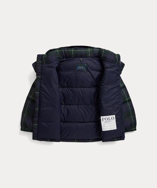 ボーイズ 2才～7才)チェック ダウン フーデッド ジャケット （ダウン