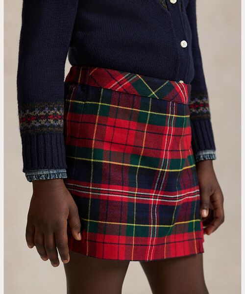 POLO RALPH LAUREN / ポロ ラルフ ローレン ミニ・ひざ丈スカート | (ガールズ 2才～6才)チェック フェイクラップ コットン フランネル スコート | 詳細4