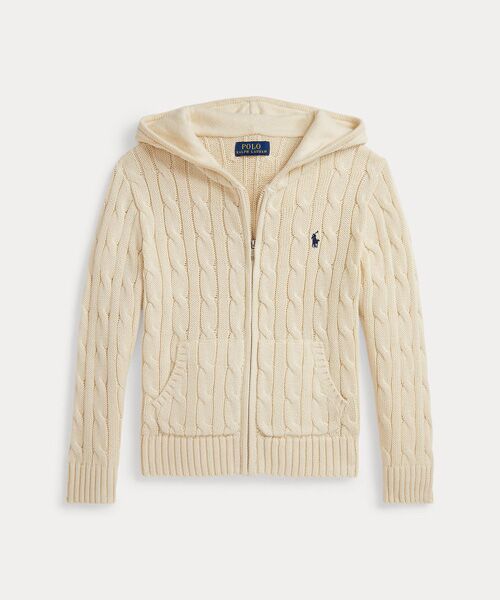 POLO RALPH LAUREN / ポロ ラルフ ローレン ニット・セーター | (ボーイズ 2才～7才)ケーブル コットン フーデッド フルジップ セーター | 詳細1