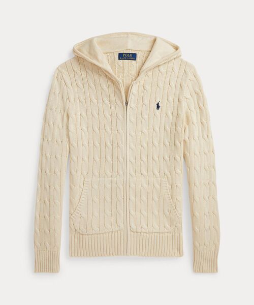 POLO RALPH LAUREN / ポロ ラルフ ローレン ニット・セーター | (ボーイズ 8才~20才)ケーブル コットン フーデッド フルジップ セーター | 詳細1