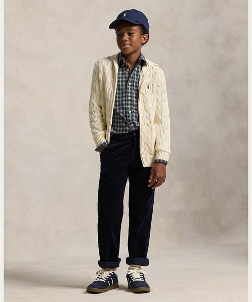 POLO RALPH LAUREN / ポロ ラルフ ローレン ニット・セーター | (ボーイズ 8才~20才)ケーブル コットン フーデッド フルジップ セーター | 詳細3