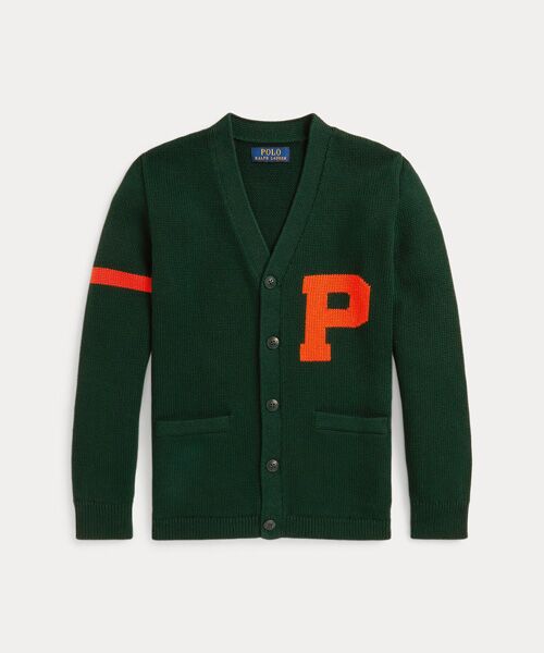 POLO RALPH LAUREN/ポロ ラルフ ローレン (ボーイズ 8才~20才)コットン Vネック レター カーディガン 300グリーン XL POLO RALPH LAUREN/ポロ ラルフ ローレン (ボーイズ 8才~20才)コットン Vネック レター カーディガン 300グリーン XL