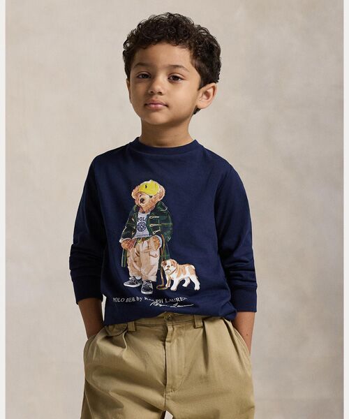 POLO RALPH LAUREN / ポロ ラルフ ローレン Tシャツ | (ボーイズ 2才～7才)Polo ベア コットン ロングスリーブ Tシャツ（410ネイビー）