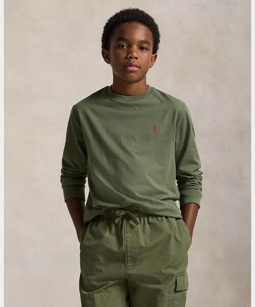 POLO RALPH LAUREN/ポロ ラルフ ローレン (ボーイズ 8才～20才)コットン ジャージー ロングスリーブ Tシャツ 300グリーン M
