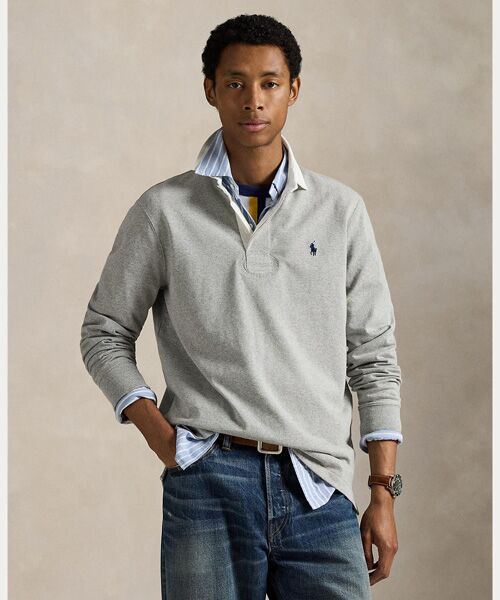 POLO RALPH LAUREN/ポロ ラルフ ローレン アイコニック ラグビー シャツ 020グレー S POLO RALPH LAUREN/ポロ ラルフ ローレン アイコニック ラグビー シャツ 020グレー S