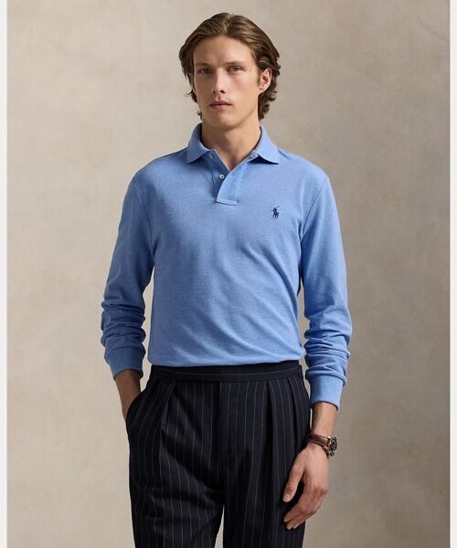 POLO RALPH LAUREN/ポロ ラルフ ローレン カスタム スリム ロングスリーブ ポロシャツ 400ブルー L POLO RALPH LAUREN/ポロ ラルフ ローレン カスタム スリム ロングスリーブ ポロシャツ 400ブルー L