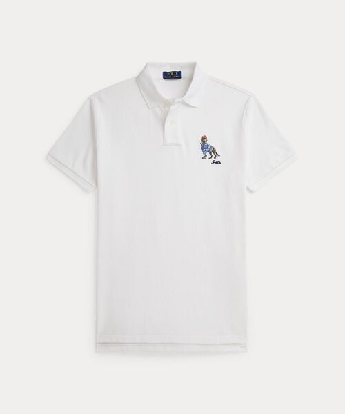 POLO RALPH LAUREN/ポロ ラルフ ローレン カスタム スリム フィット ドッグエンブロイダリー ポロシャツ 100ホワイト M POLO RALPH LAUREN/ポロ ラルフ ローレン カスタム スリム フィット ドッグエンブロイダリー ポロシャツ 100ホワイト M