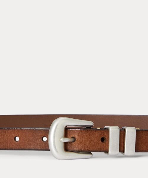 POLO RALPH LAUREN / ポロ ラルフ ローレン ベルト・サスペンダー | ウエスタン ディストレスト レザー ベルト | 詳細1