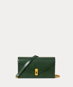 POLO Ralph Lauren ポロラルフローレングリーンショルダーバッグ Polo ID スエードレザー スモール ショルダー バッグ