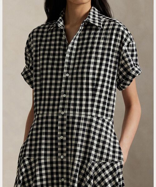 POLO RALPH LAUREN / ポロ ラルフ ローレン ロング・マキシ丈ワンピース | コットン シアサッカー パネルド シャツドレス | 詳細4