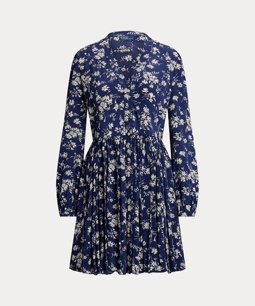 POLO RALPH LAUREN / ポロ ラルフ ローレン ミニ丈・ひざ丈ワンピース | フローラル ボタンド クレープ ドレス | 詳細1