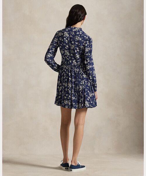 POLO RALPH LAUREN / ポロ ラルフ ローレン ミニ丈・ひざ丈ワンピース | フローラル ボタンド クレープ ドレス | 詳細3