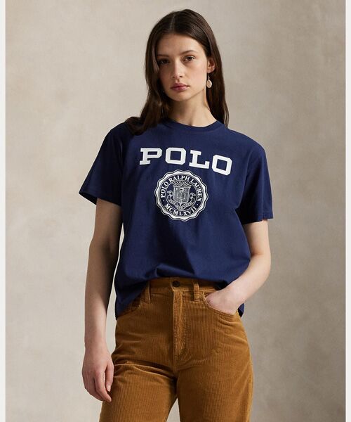 POLO RALPH LAUREN / ポロ ラルフ ローレン Tシャツ | ロゴ クレスト コットン ジャージー クルーネック Tシャツ（410ネイビー）