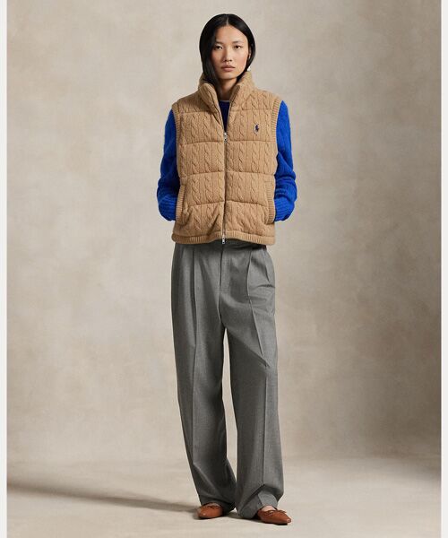 POLO RALPH LAUREN / ポロ ラルフ ローレン ベスト | ケーブルニット ウールカシミヤ キルテッド ベスト | 詳細2