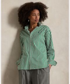 新品タグ付き ポロラルフローレン ストライプシャツ ブラウス 長袖 グリーン POLO RALPH LAUREN（シャツ/ブラウス(長袖/七分) ・ グリーン