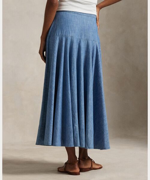 POLO RALPH LAUREN / ポロ ラルフ ローレン ロング・マキシ丈スカート | コットン シャンブレー Aライン スカート | 詳細3